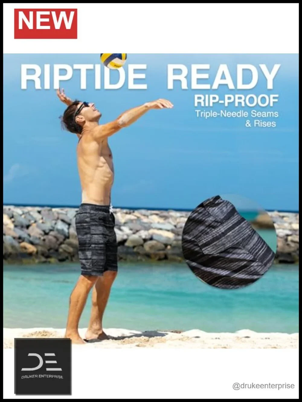 Men's Quick-Dry Swim Trunks with UPF 50+ Mesh Lining